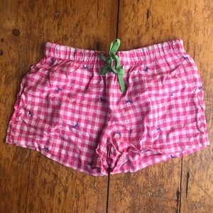 Black dog checkered pajama shorts